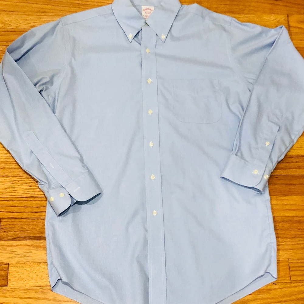 Brooks Brothers LS B Dress Shirt 15 1/2 -2/3 Blue